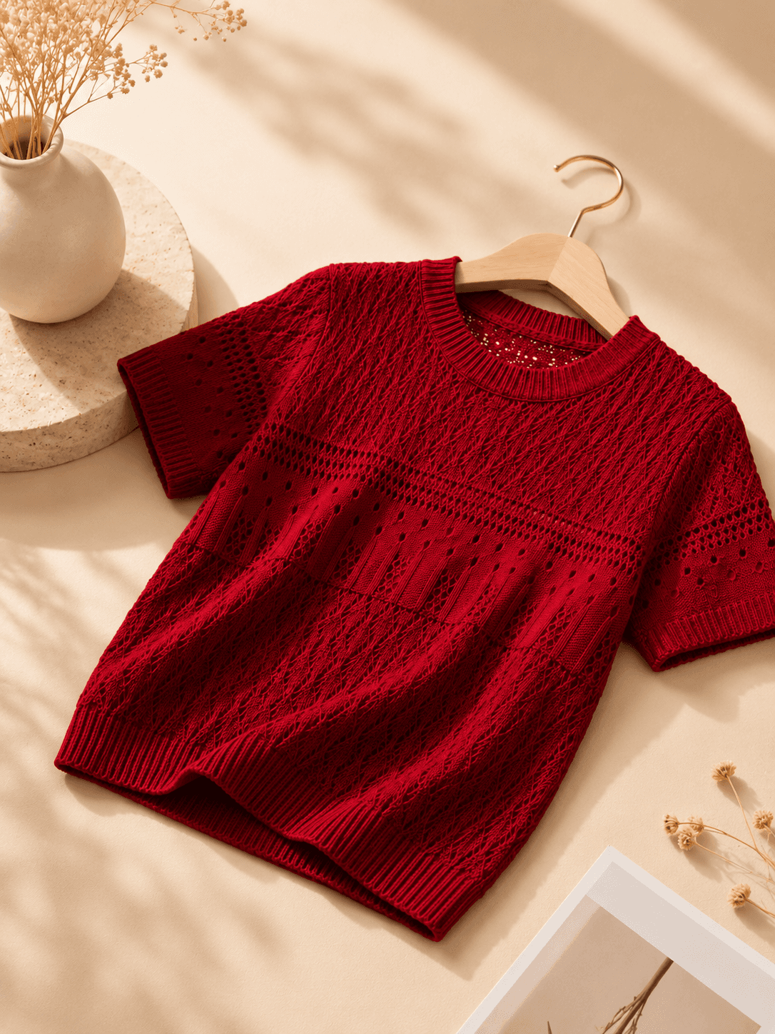 Woolen Red Blouse/Top image 2