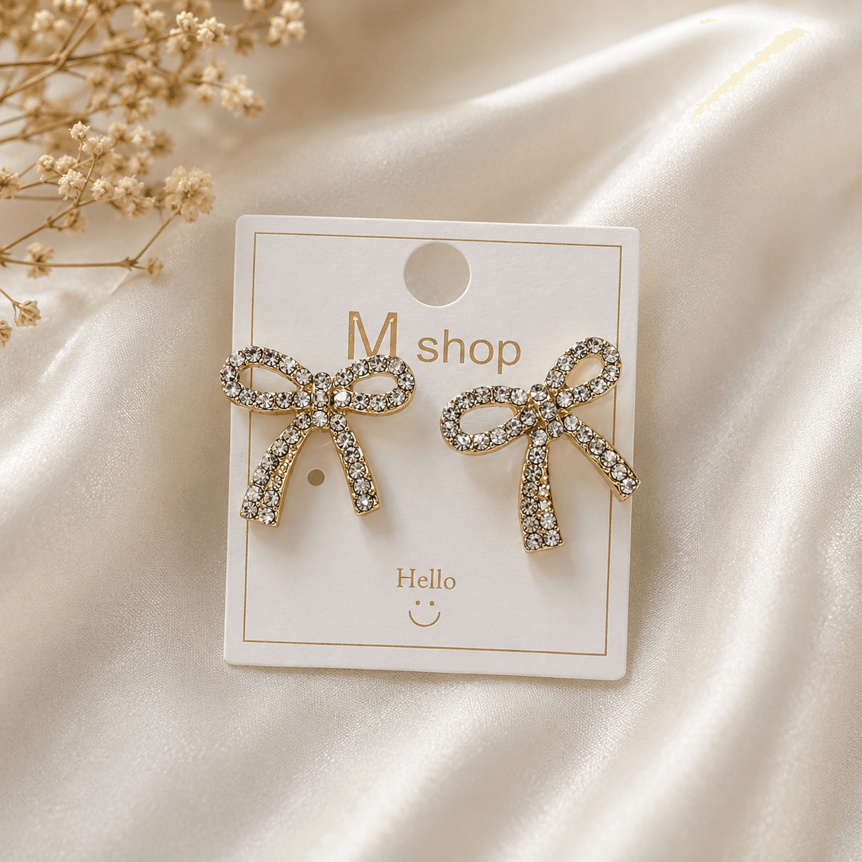 Crystal Bow Statement Earrings