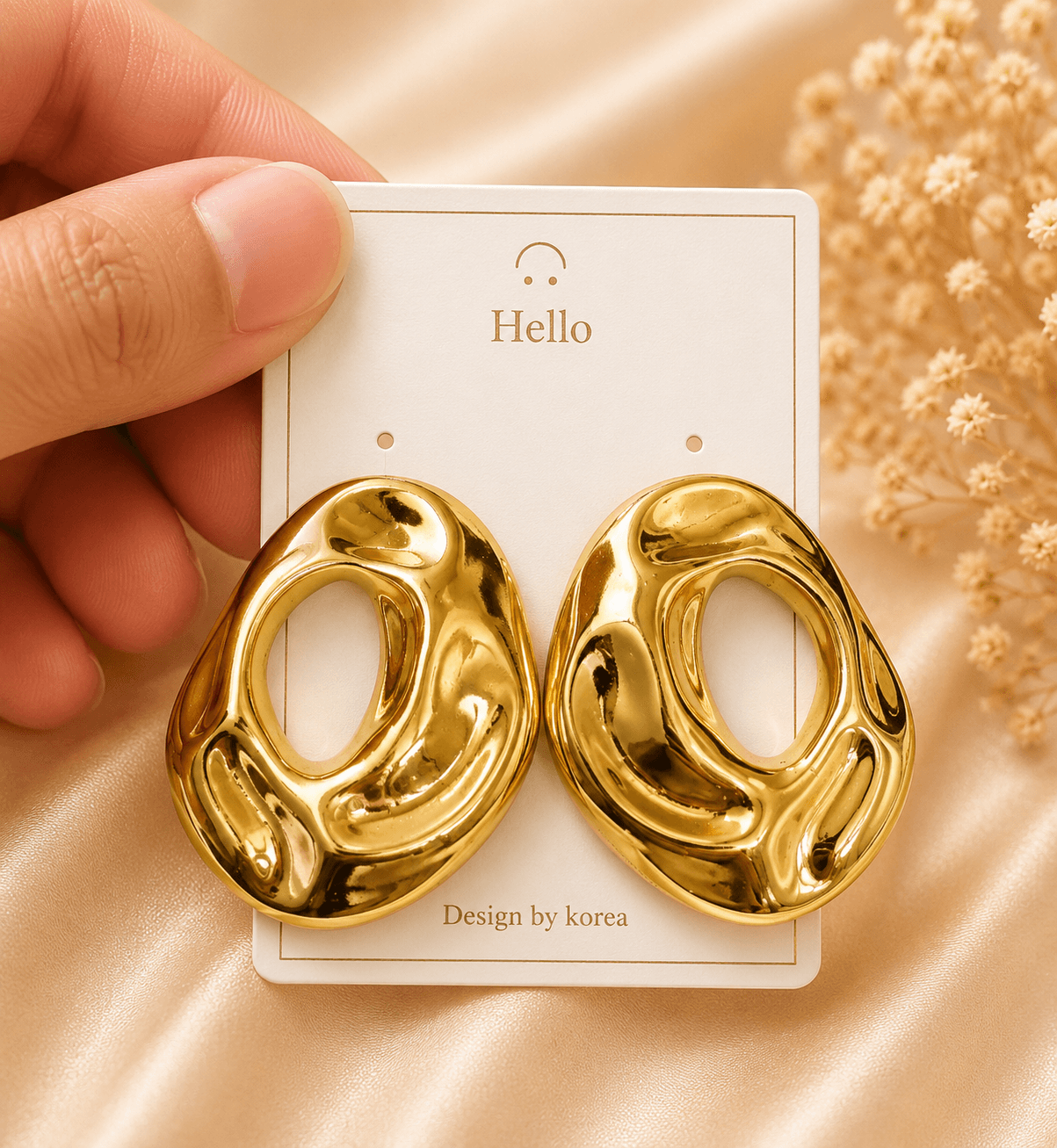 Abstract Gold Statement Earrings
