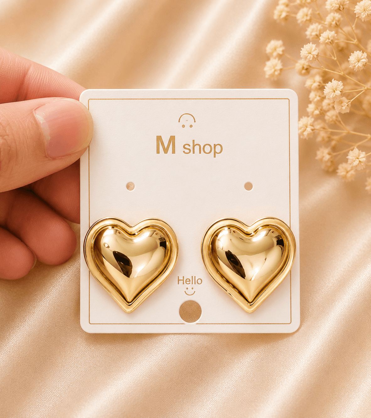 Puffy Heart Statement Earrings