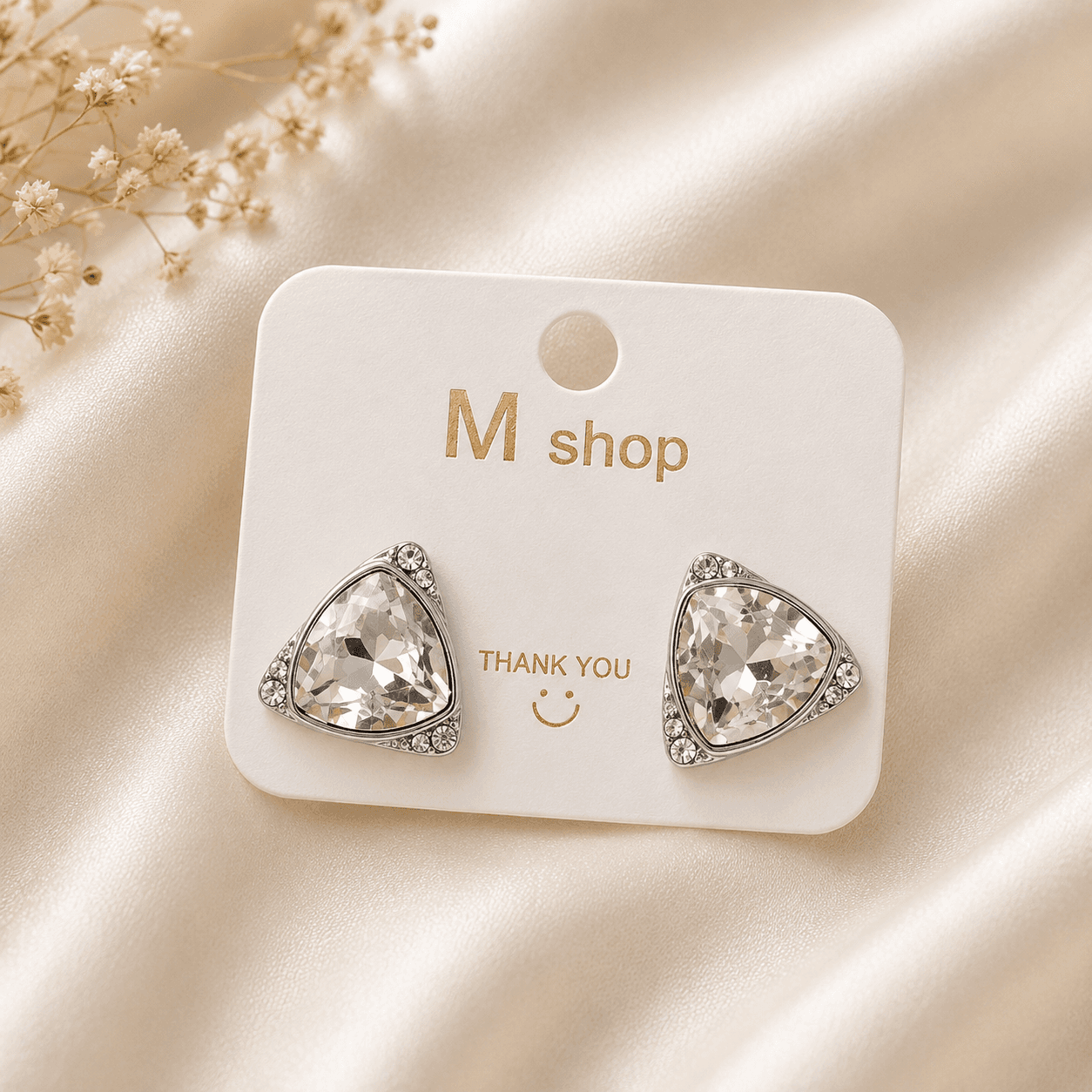 Crystal Triangle Statement Earrings