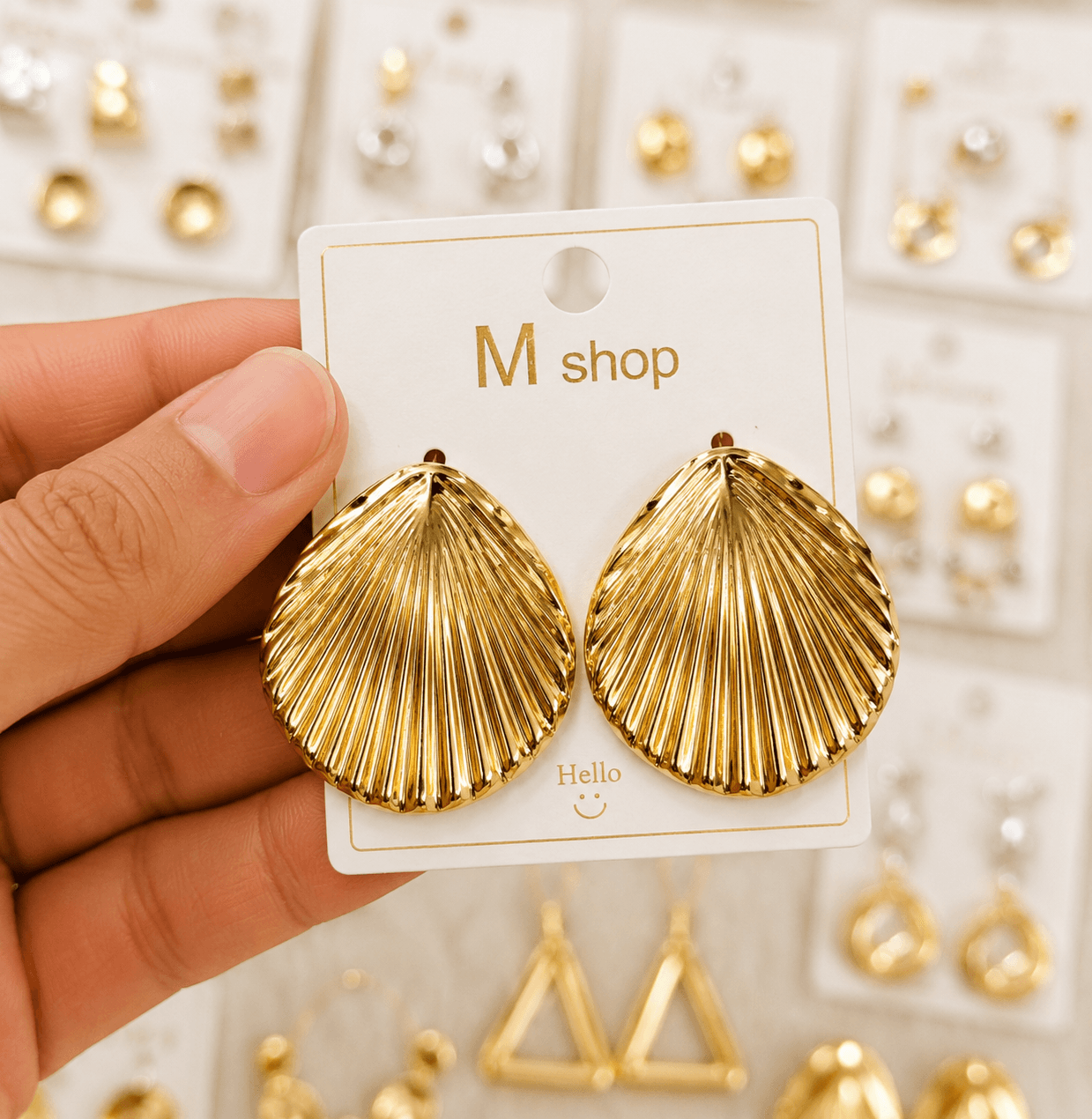 Vintage Shell Statement Earrings